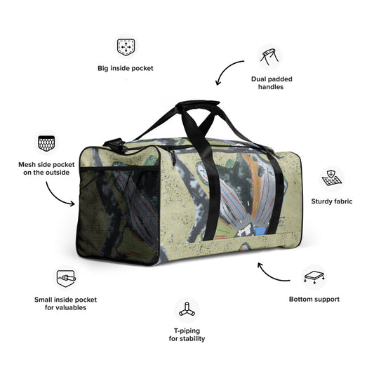 Boston Mills, Ohio Ski Trail Map Duffle Bag - Powderaddicts
