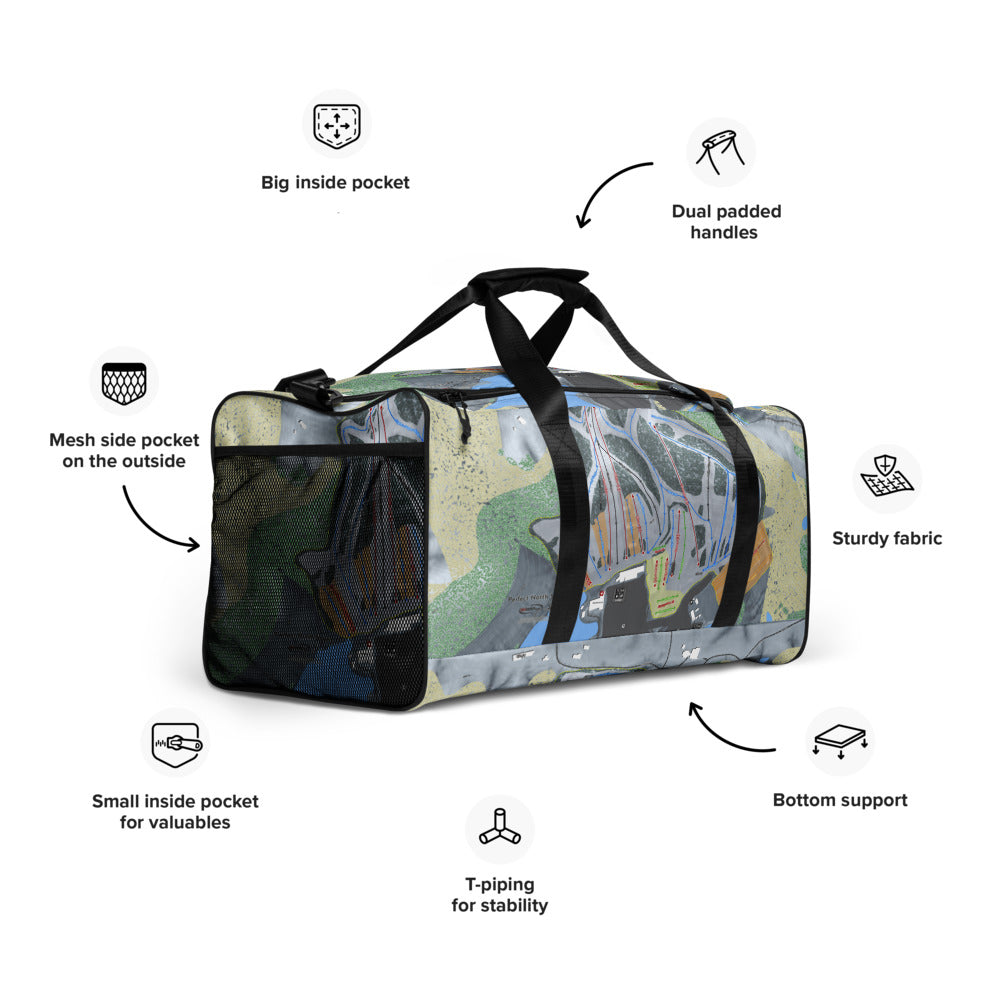 Perfect North Slopes, Indiana Ski Trail Map Duffle Bag - Powderaddicts