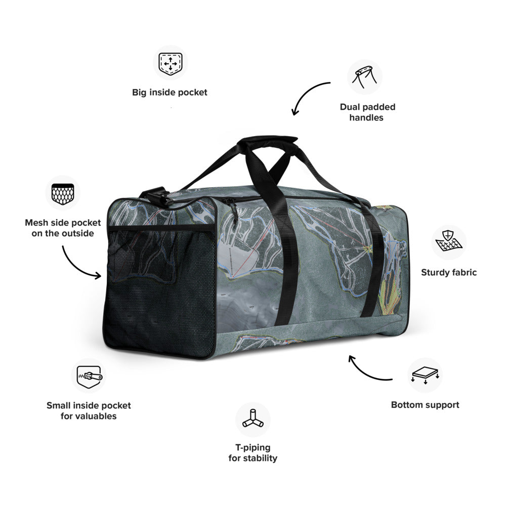 Dodge Ridge, California Ski Trail Map Duffle Bag - Powderaddicts