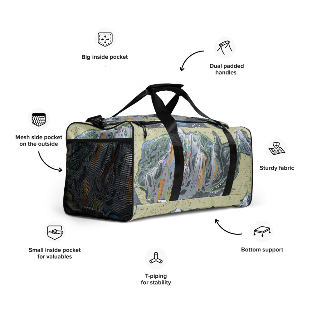 Boyne Highlands, Michigan Ski Trail Map Duffle Bag - Powderaddicts