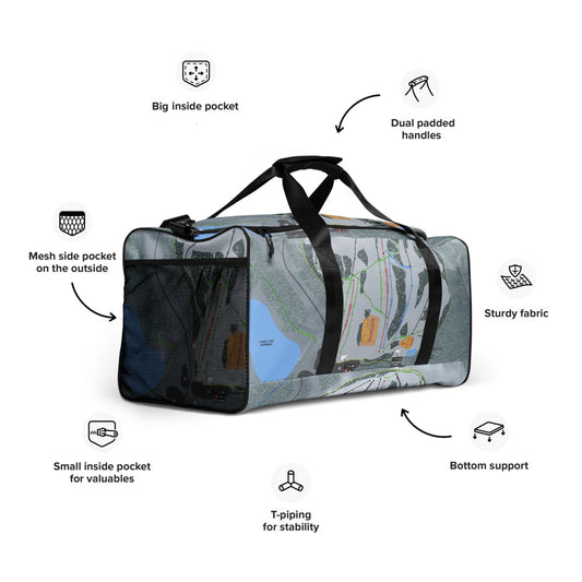 Soda Springs, California Ski Trail Map Duffle Bag - Powderaddicts