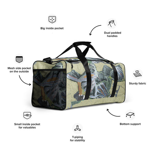 Nub's Nob, Michigan Ski Trail Map Duffle Bag - Powderaddicts