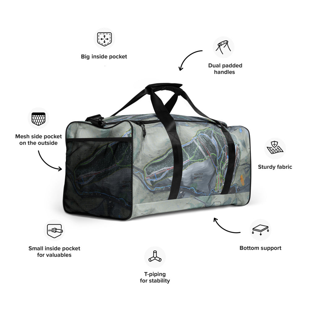 Greek Peak, New York Ski Trail Map Duffle Bag - Powderaddicts
