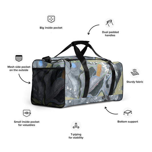 Shanty Creek Summit Mtn, Michigan Ski Trail Map Duffle Bag - Powderaddicts