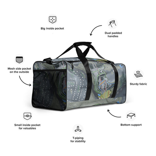 Thunder Ridge, New York Ski Trail Map Duffle Bag - Powderaddicts