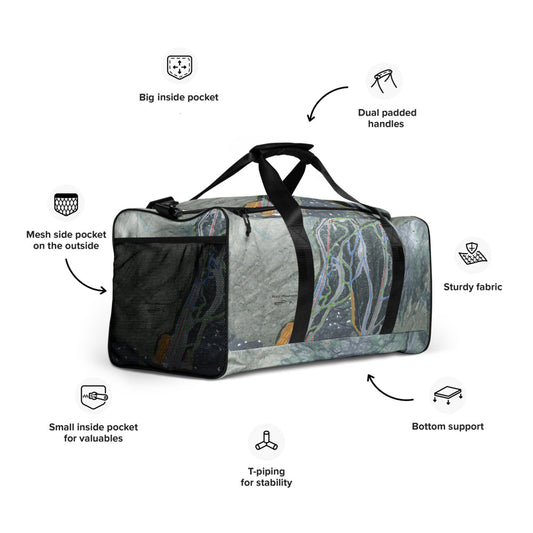 West Mountain, New York Ski Trail Map Duffle Bag - Powderaddicts