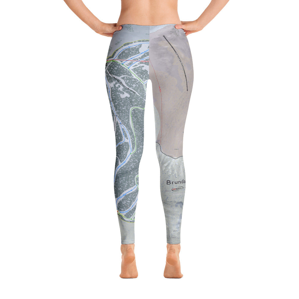 Brundage, Idaho Ski Trail Map - Women's Base Layer Bottoms - Powderaddicts