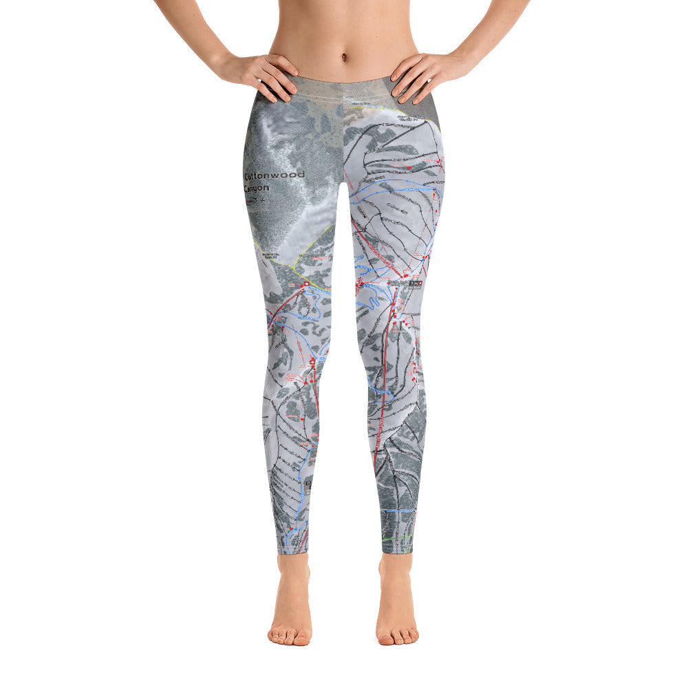 Little Cottonwood Canyon, Utah Ski Trail Map - Women's Base Layer Bottoms - Powderaddicts
