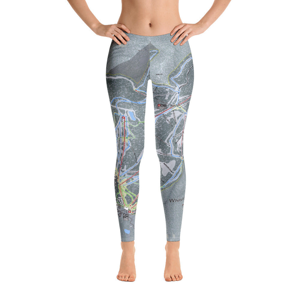 Whitefish Mountain, Montana Ski Trail Map - Women's Base Layer Bottoms - Powderaddicts
