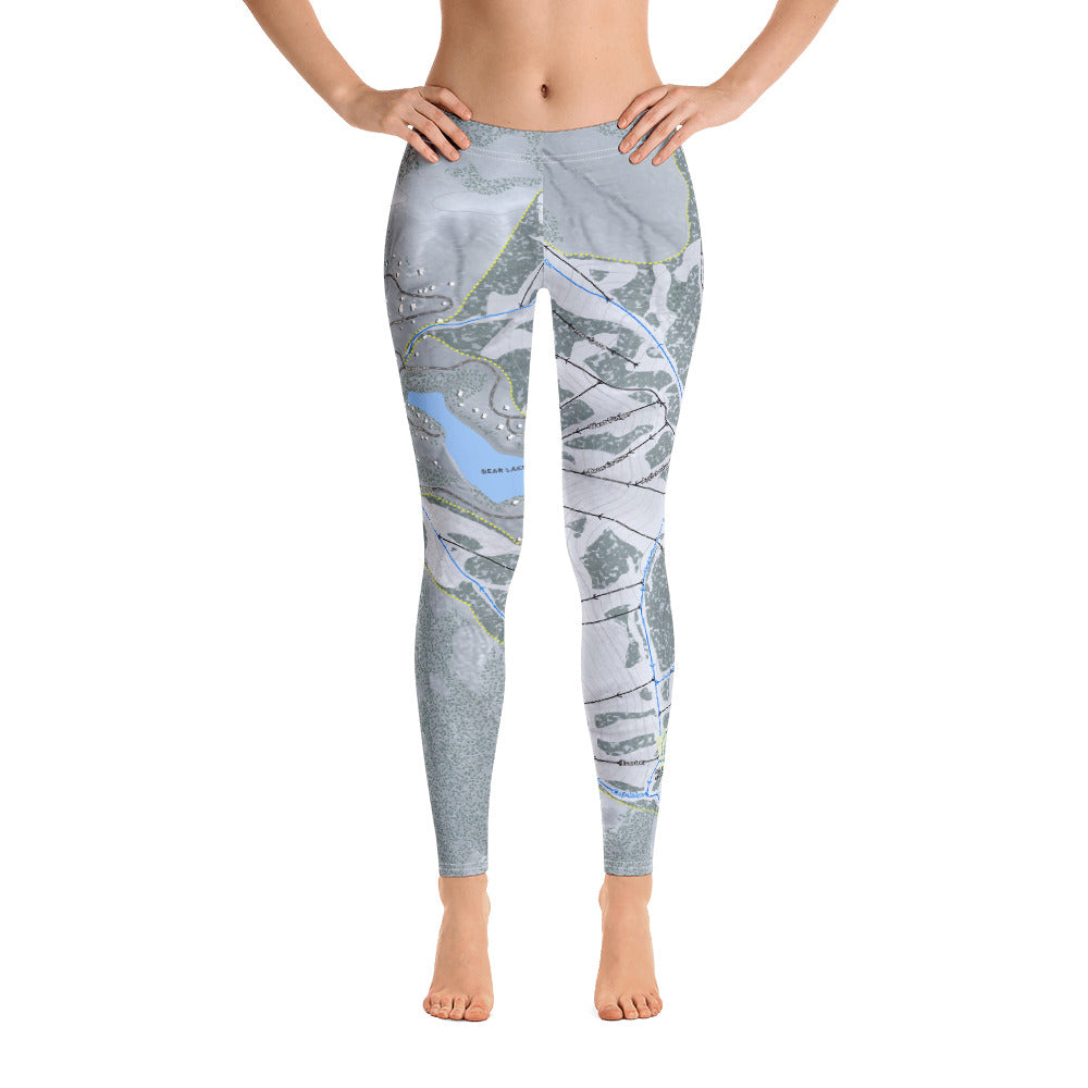 Bear Valley Mountain, California Ski Trail Map - Women's Base Layer Bottoms - Powderaddicts