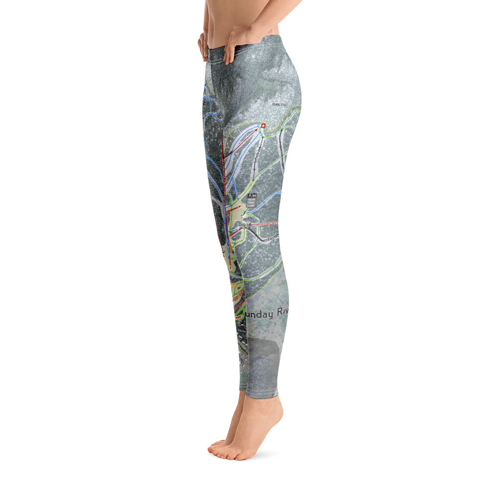 Sunday River, Maine Ski Trail Map - Women's Base Layer Bottoms - Powderaddicts