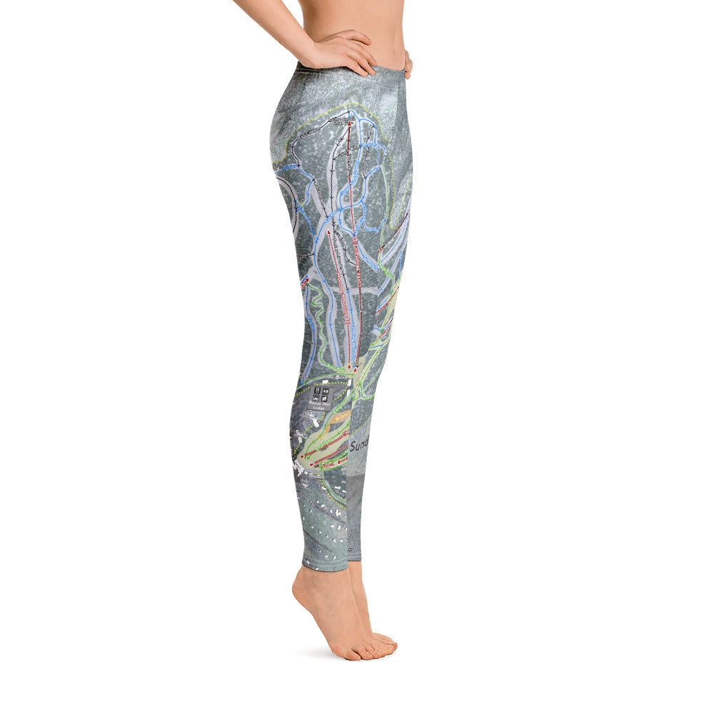 Sunday River, Maine Ski Trail Map - Women's Base Layer Bottoms - Powderaddicts