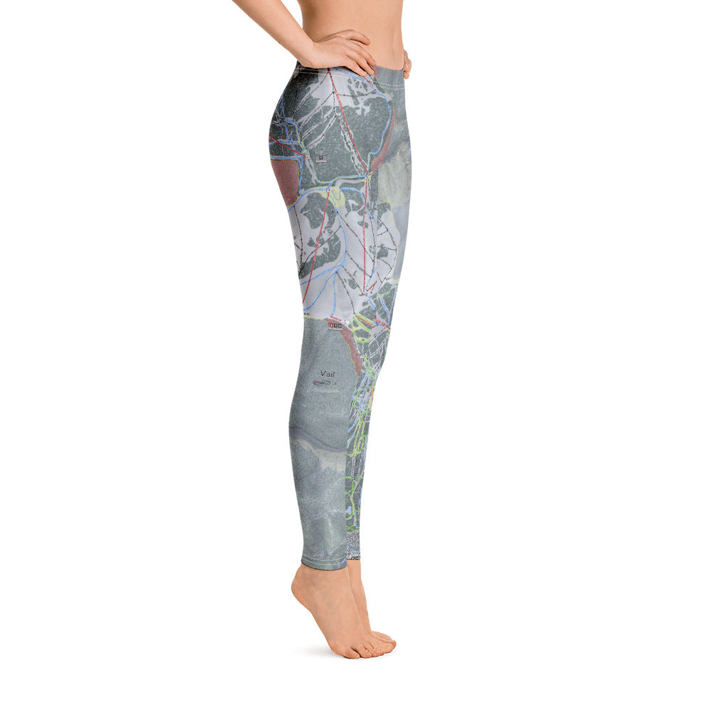 Vail, Colorado Ski Trail Map - Women's Base Layer Bottoms - Powderaddicts