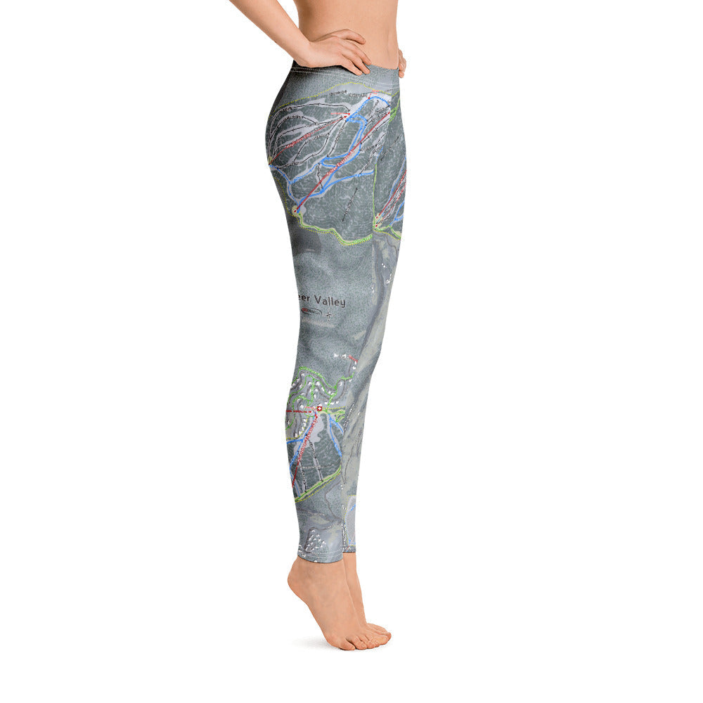 Deer Valley, Utah Ski Trail Map - Women's Base Layer Bottoms - Powderaddicts