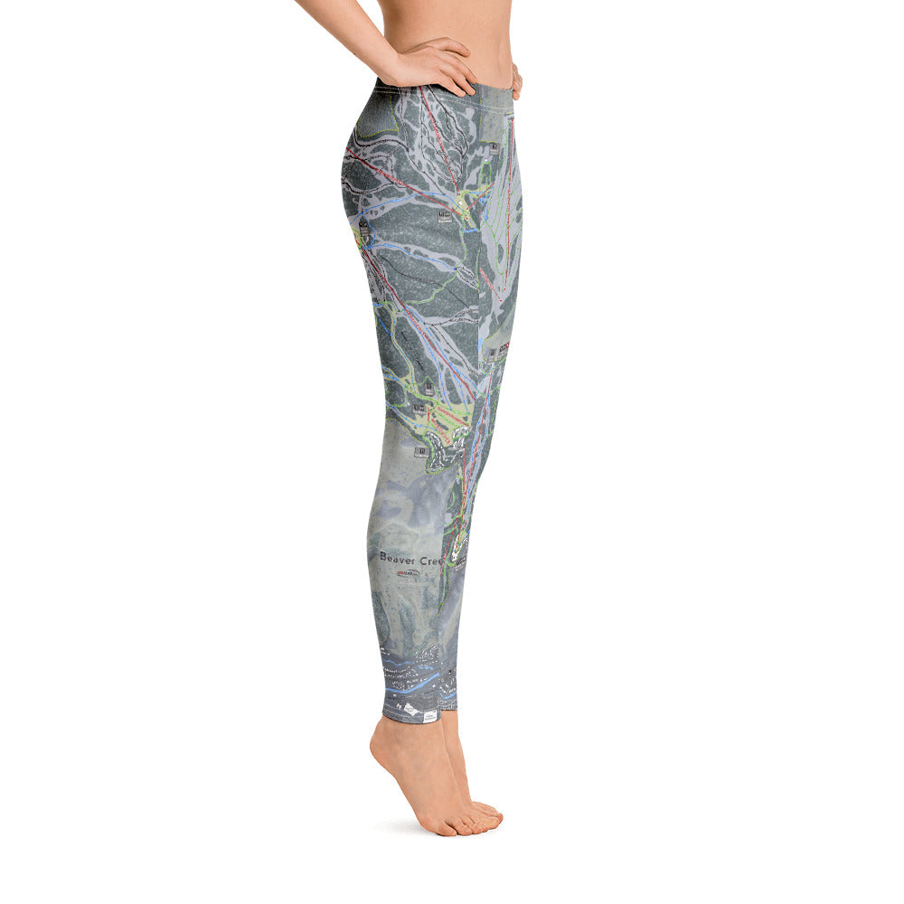Beaver Creek, Colorado Ski Trail Map - Women's Base Layer Bottoms - Powderaddicts