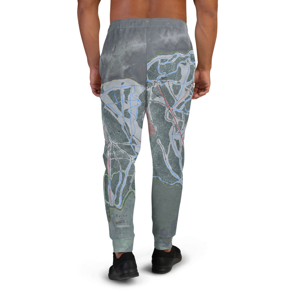 Fernie, British Columbia Ski Trail Map Men's Mid-Layer - Powderaddicts