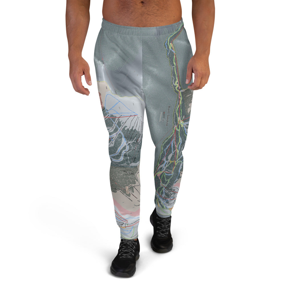 Banff Sunshine, Alberta Ski Trail Map Men's Mid-Layer - Powderaddicts