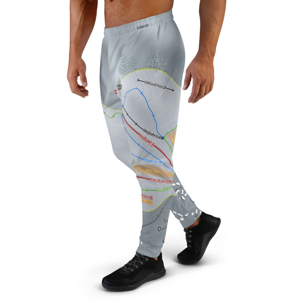 Sun Valley Dollar Mtn, Idaho Ski Trail Map Men's Mid-Layer - Powderaddicts