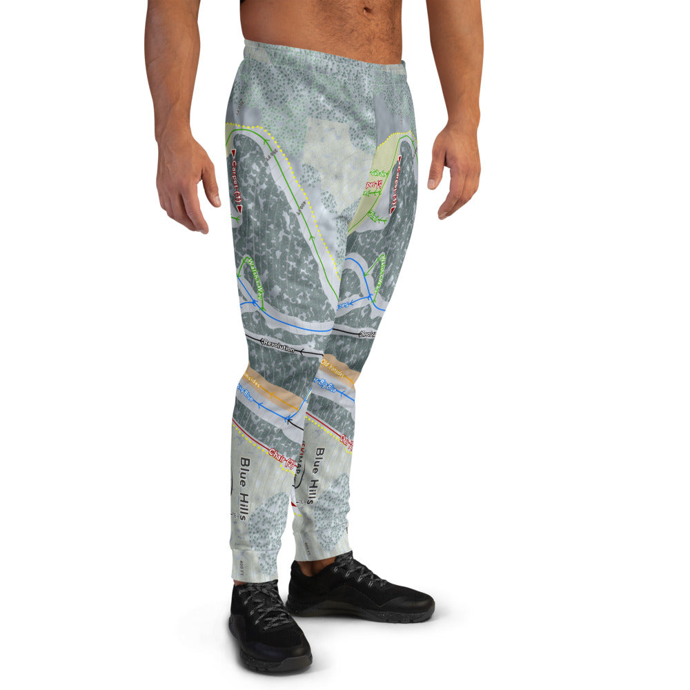 Blue Hills, Massachusetts Ski Trail Map Men's Mid-Layer - Powderaddicts