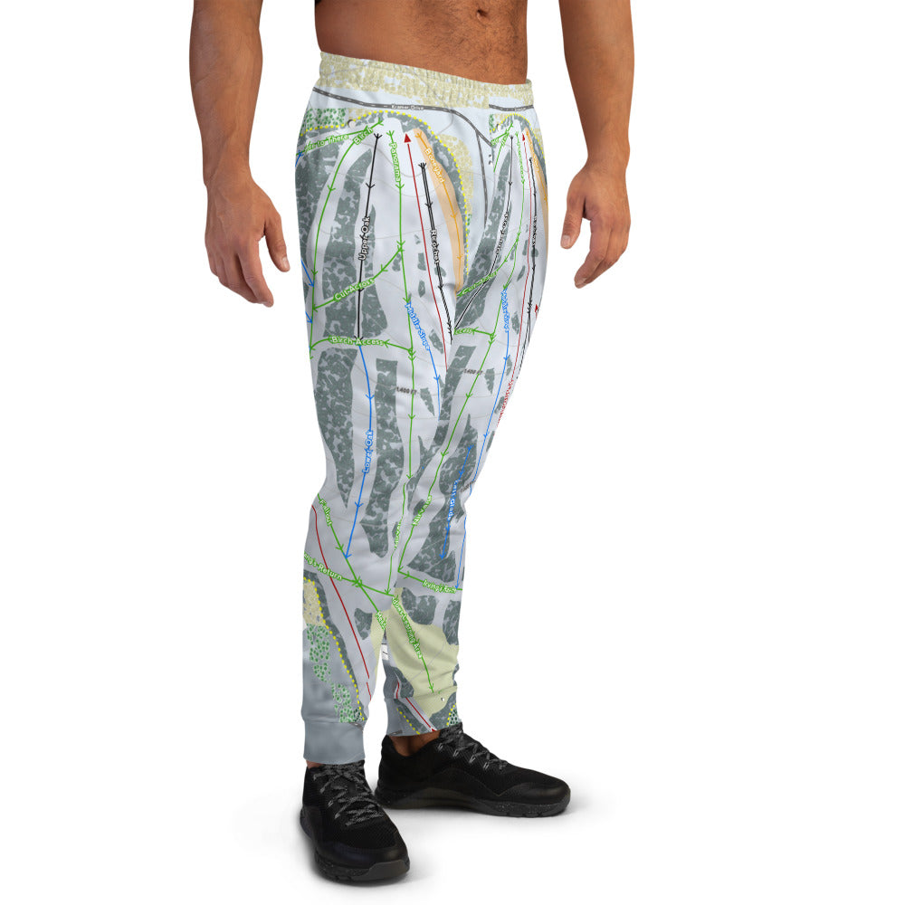 Pine Mountain, Michigan Ski Trail Map Men's Mid-Layer - Powderaddicts