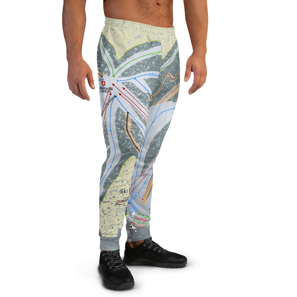 Ski Brule, Michigan Ski Trail Map Men's Mid-Layer - Powderaddicts