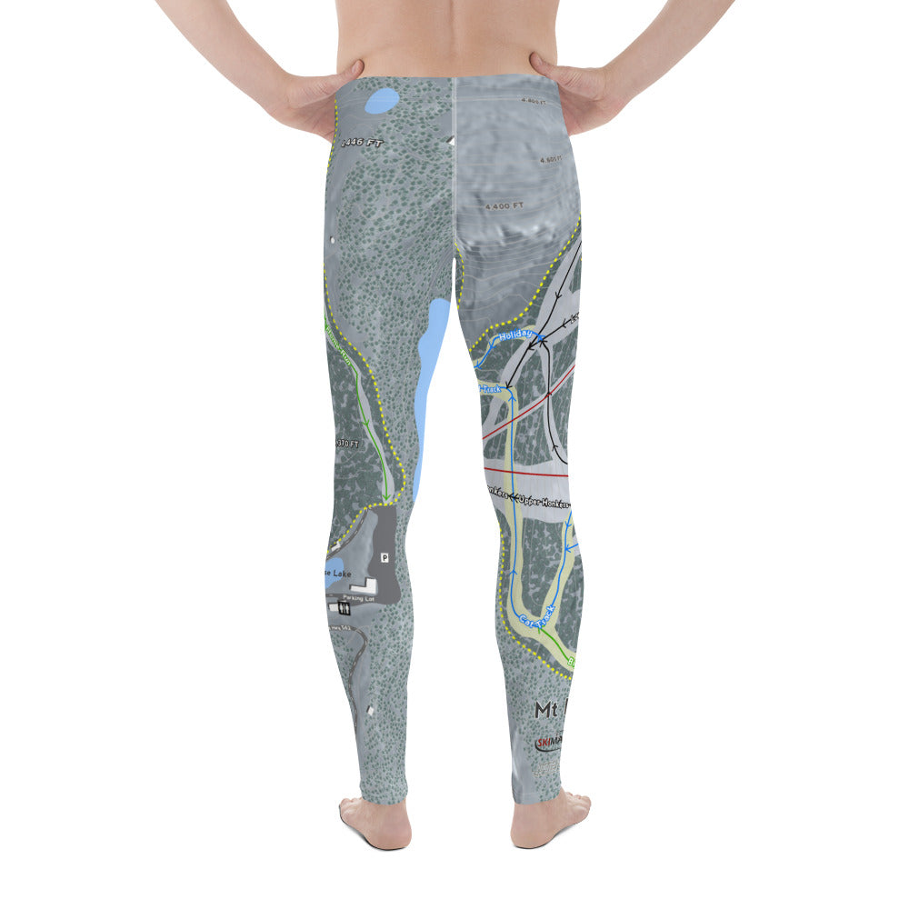 Mt. Baker, Washington Ski Trail Map - Men's Base Layer Bottoms - Powderaddicts