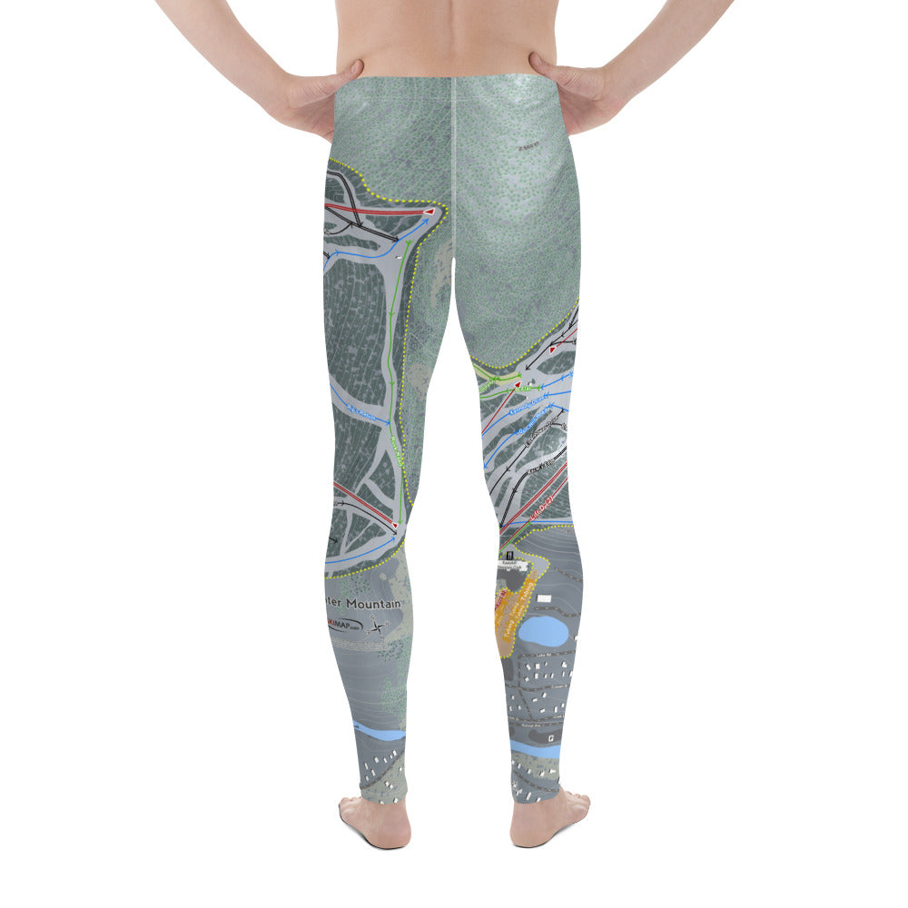 Hunter Mountain, New York Ski Trail Map - Men's Base Layer Bottoms - Powderaddicts
