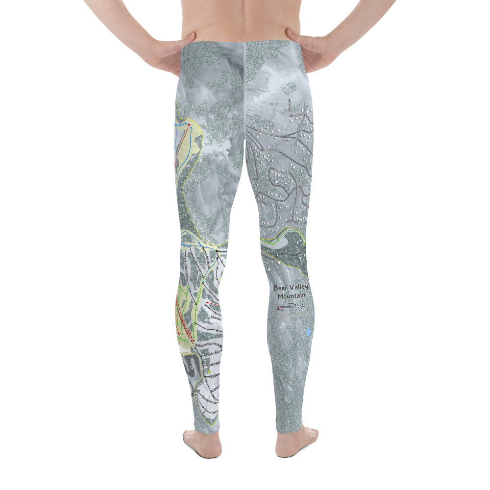 Bear Valley Mountain, California Ski Trail Map - Men's Base Layer Bottoms - Powderaddicts