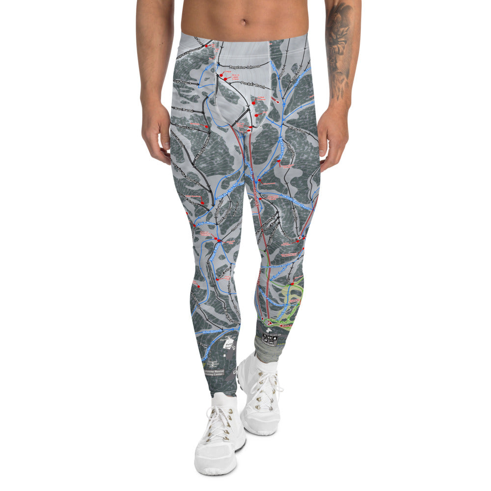 Snowbird, Utah Ski Trail Map - Men's Base Layer Leggings - Powderaddicts