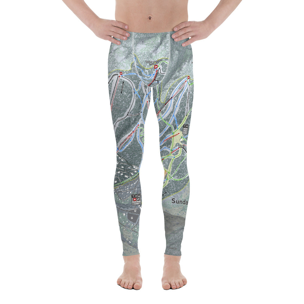 Sunday River, Maine Ski Trail Map - Men's Base Layer Bottoms - Powderaddicts