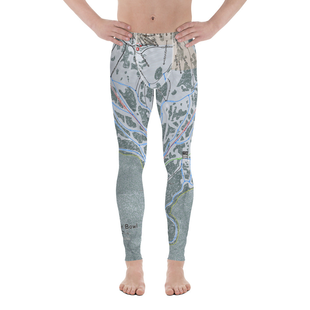 Bridger Bowl, Montana Ski Trail Map - Men's Base Layer Bottoms - Powderaddicts