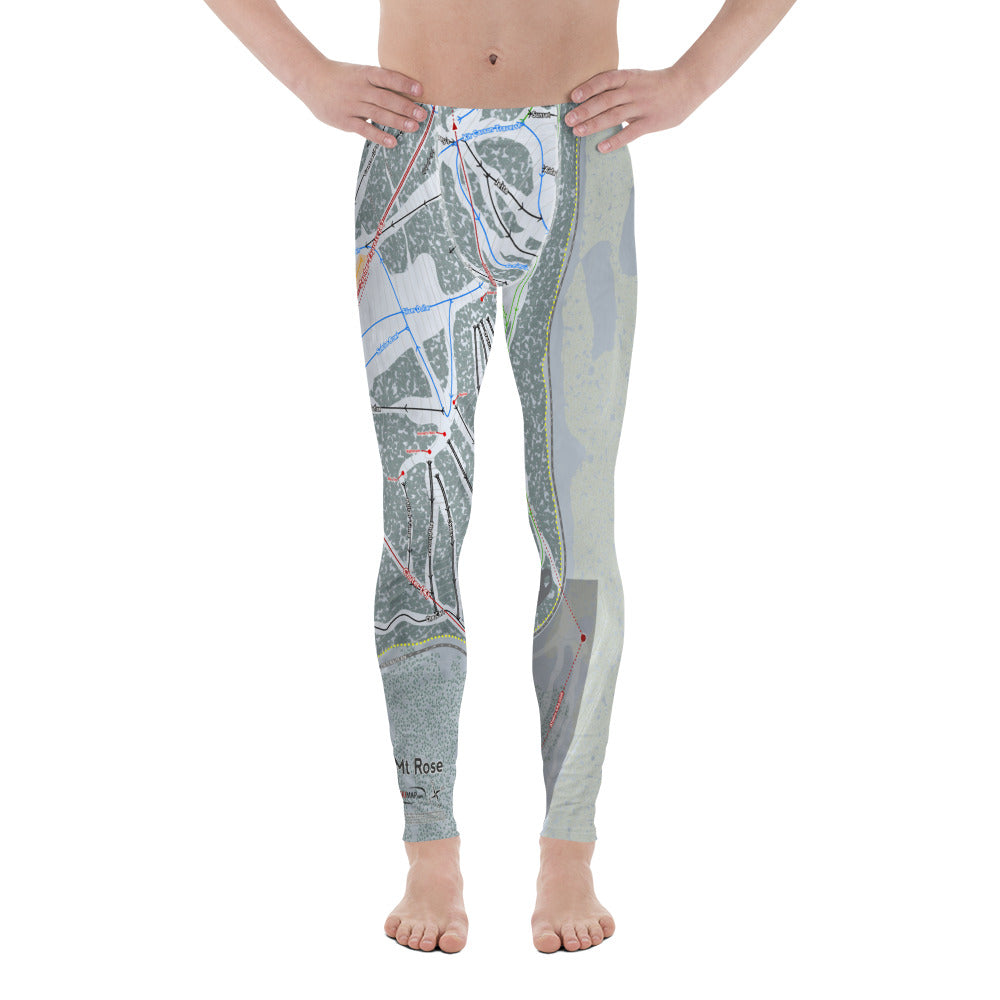 Mt. Rose, Nevada Ski Trail Map - Men's Base Layer Bottoms - Powderaddicts