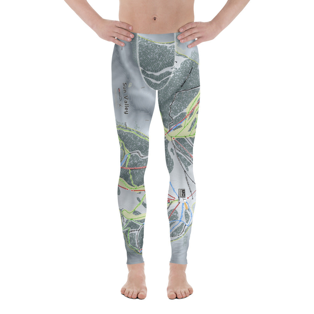 Sun Valley, Idaho Ski Trail Map - Men's Base Layer Bottoms - Powderaddicts