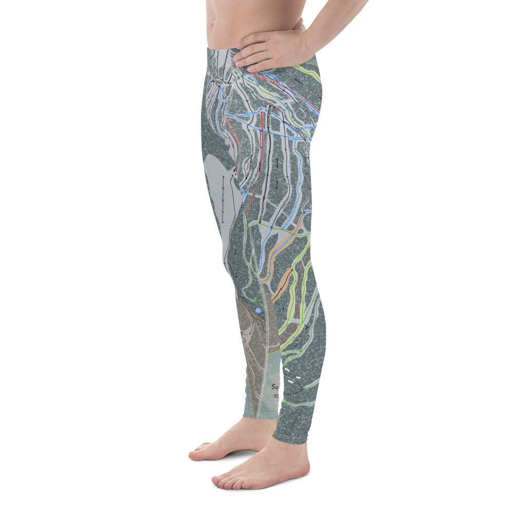Sugarloaf, Maine Ski Trail Map - Men's Base Layer Bottoms - Powderaddicts