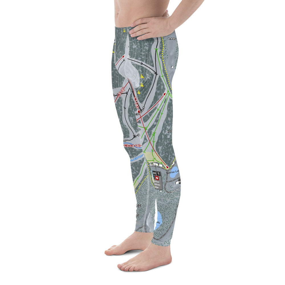 Mt. Baker, Washington Ski Trail Map - Men's Base Layer Bottoms - Powderaddicts