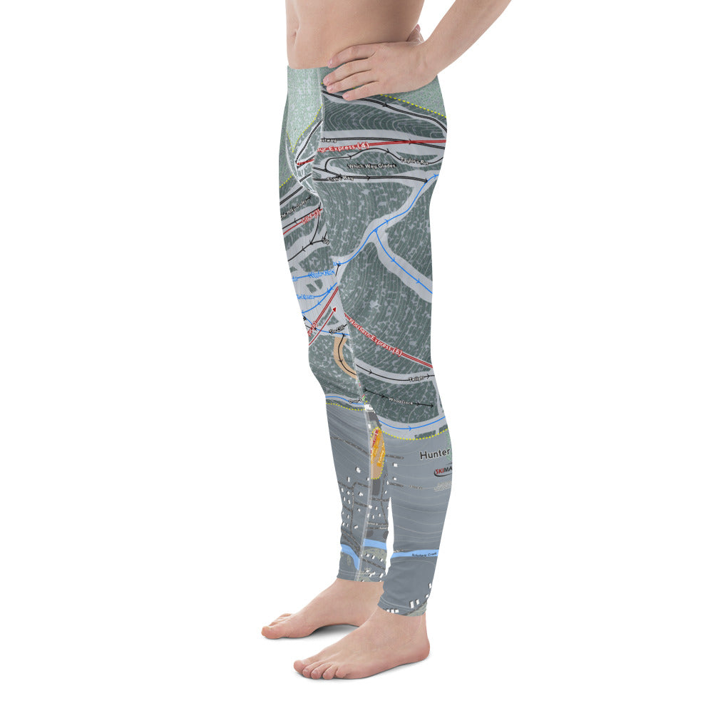 Hunter Mountain, New York Ski Trail Map - Men's Base Layer Bottoms - Powderaddicts