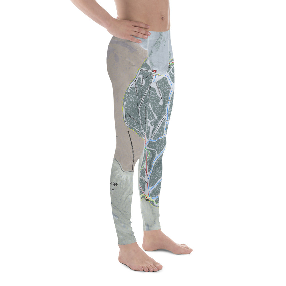 Brundage, Idaho Ski Trail Map - Men's Base Layer Bottoms - Powderaddicts