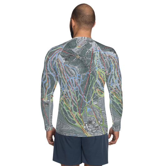 Breckenridge, Colorado Ski Trail Map Men's Base Layer Top - Powderaddicts