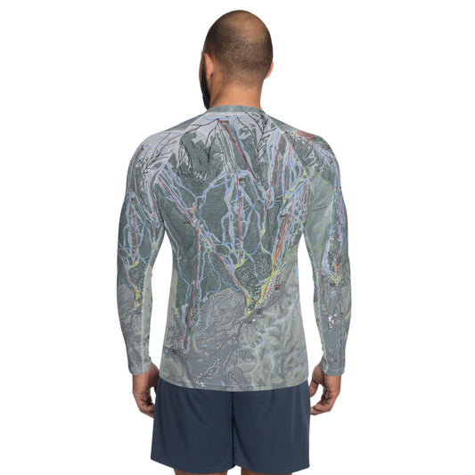 Aspen Snowmass, Colorado Ski Trail Map Men's Base Layer Top - Powderaddicts