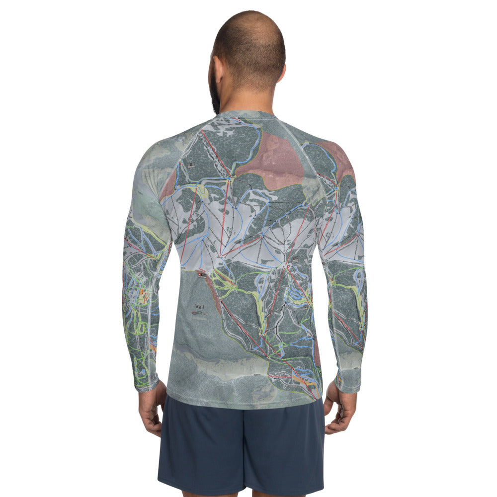Vail, Colorado Ski Trail Map Men's Base Layer Top - Powderaddicts
