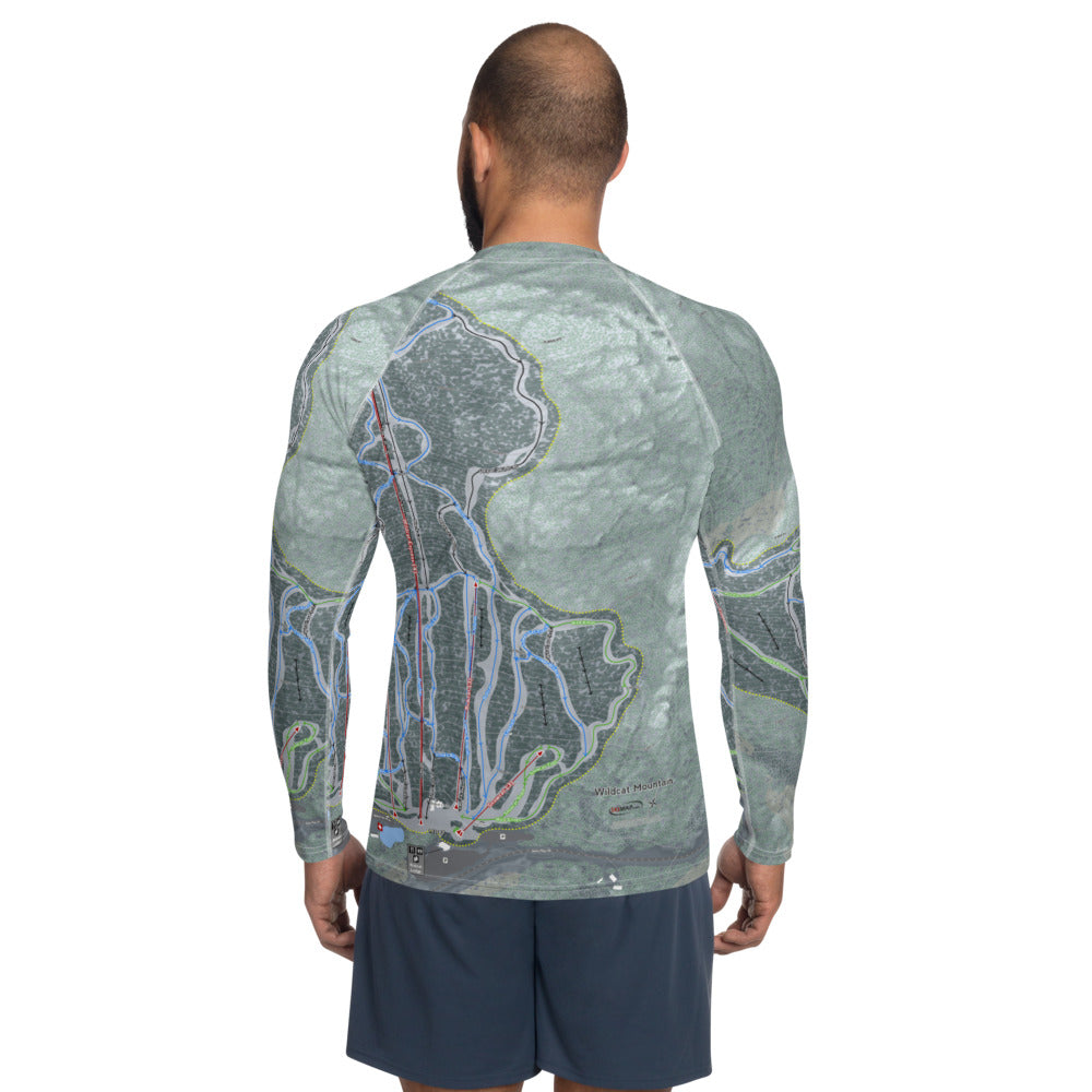 Wildcat Mountain, New Hampshire Ski Trail Map Men's Base Layer Top - Powderaddicts