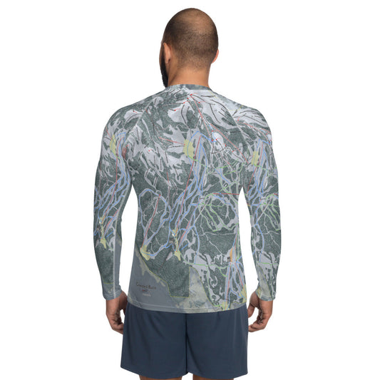 Crested Butte, Colorado Ski Trail Map Men's Base Layer Top - Powderaddicts