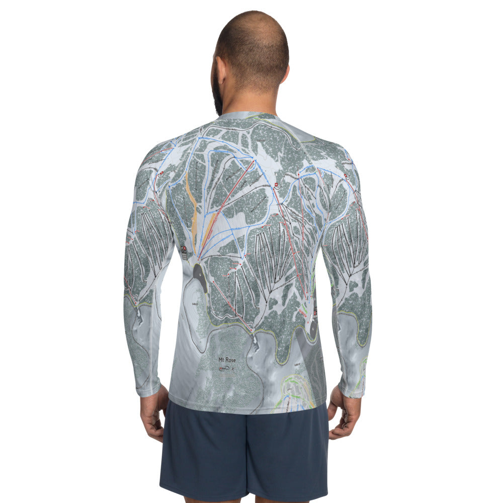 Mt. Rose, Nevada Ski Trail Map Men's Base Layer Top - Powderaddicts