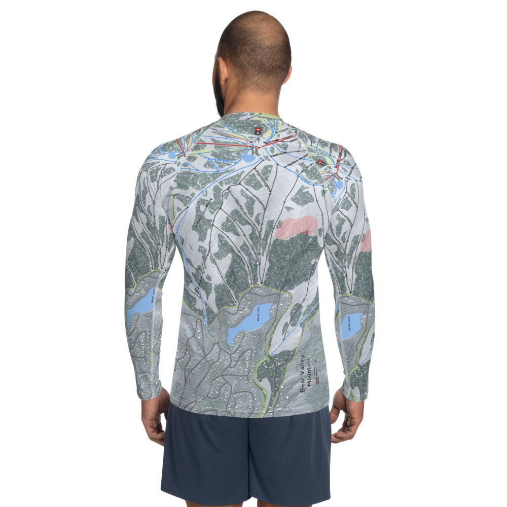 Bear Valley Mountain, California Ski Trail Map Men's Base Layer Top - Powderaddicts