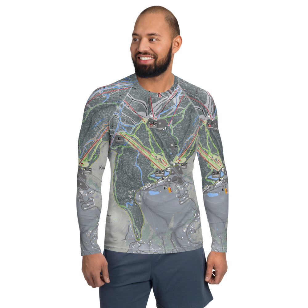 Killington, Vermont Ski Trail Map Men's Base Layer Top - Powderaddicts