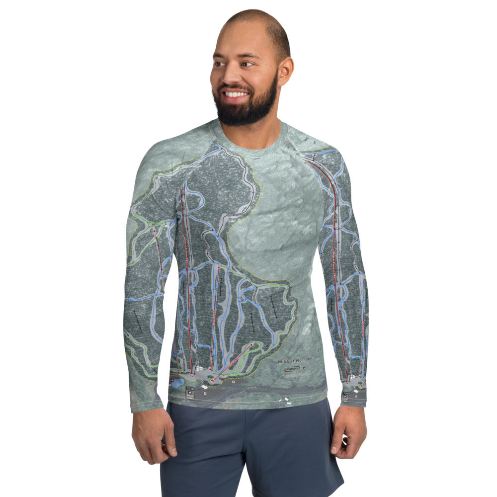 Wildcat Mountain, New Hampshire Ski Trail Map Men's Base Layer Top - Powderaddicts