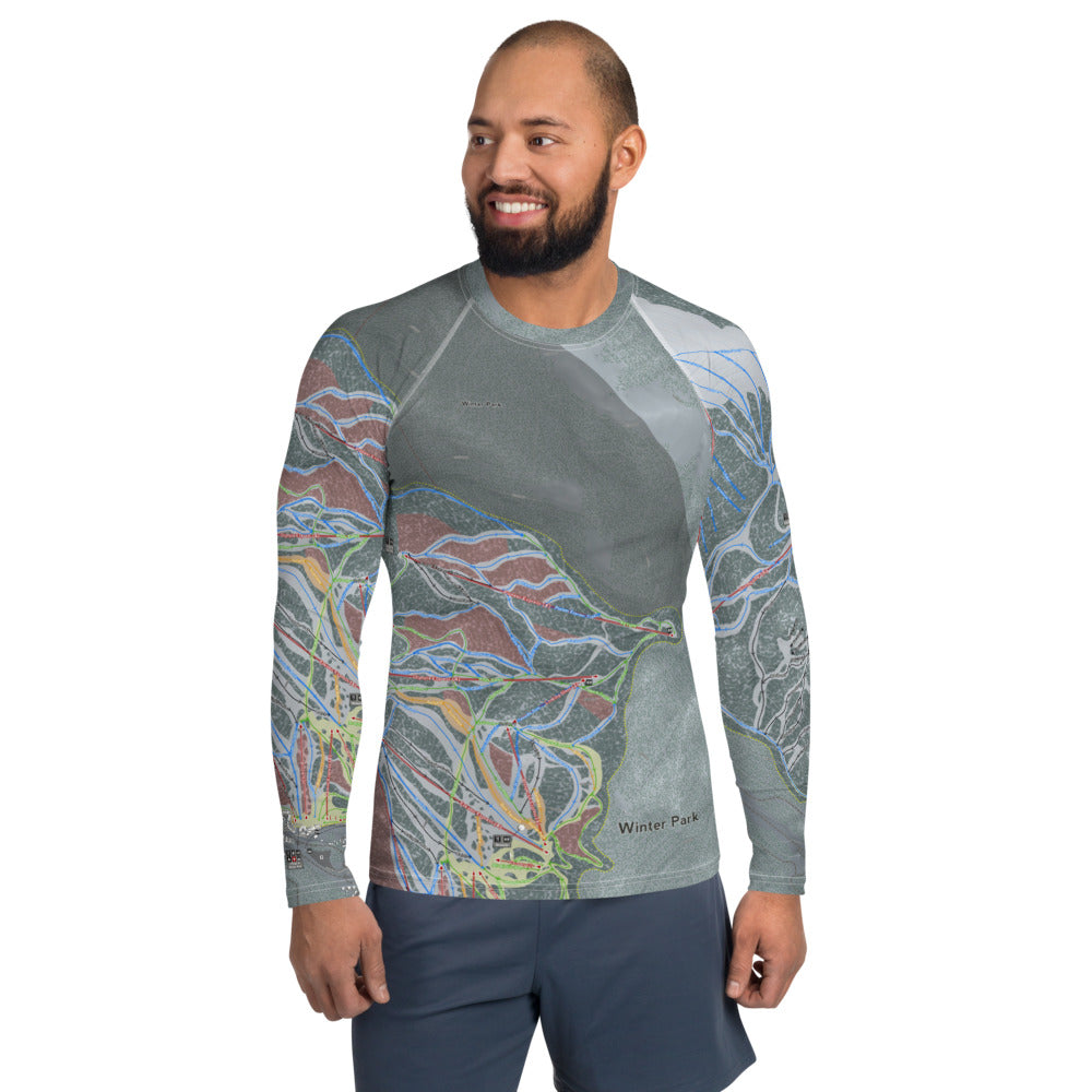 Winter Park, Colorado Ski Trail Map Men's Base Layer Top - Powderaddicts