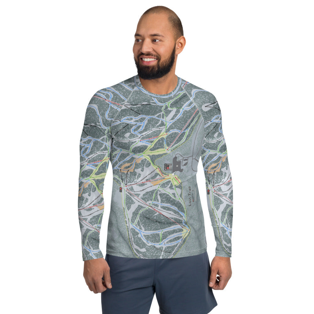 Lost Trail, Montana Ski Trail Map Men's Base Layer Top - Powderaddicts