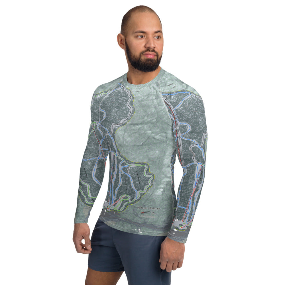 Wildcat Mountain, New Hampshire Ski Trail Map Men's Base Layer Top - Powderaddicts