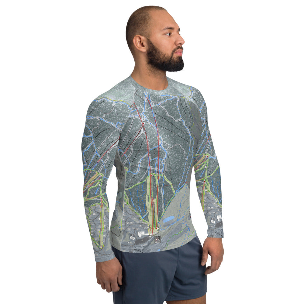 Jay Peak, Vermont Ski Trail Map Men's Base Layer Top - Powderaddicts